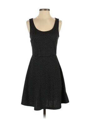 H&M Sleeveless Polka Dots Black White Skater Dress Size Small